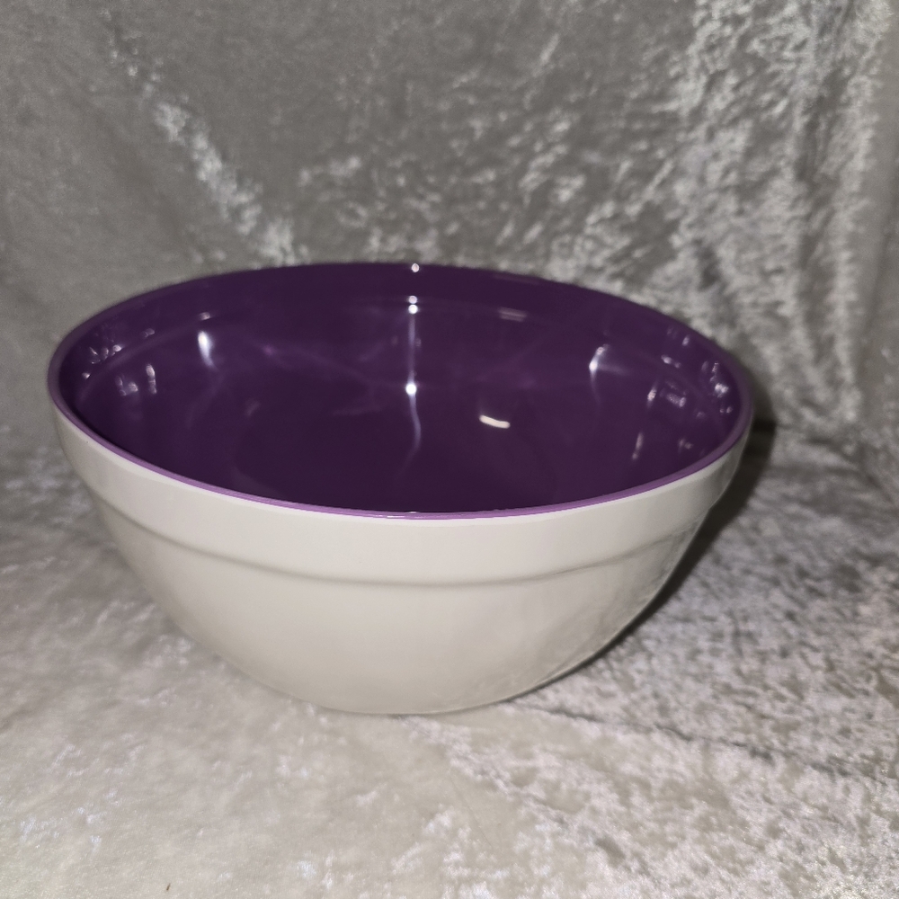 EUC Rae Dunn Melamine POTION Large Bowl White W/Purple Lining - Picture 2 of 6